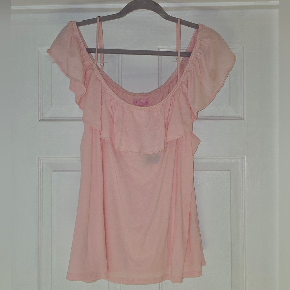 Lilly Pulitzer Light Pink Ruffled Blouse